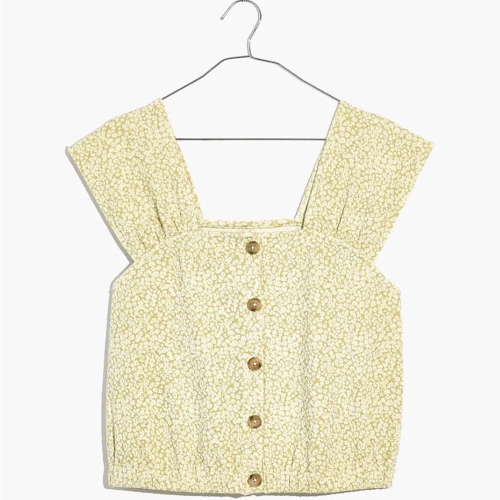 Madewell Floral Jacquard Button-Front Top